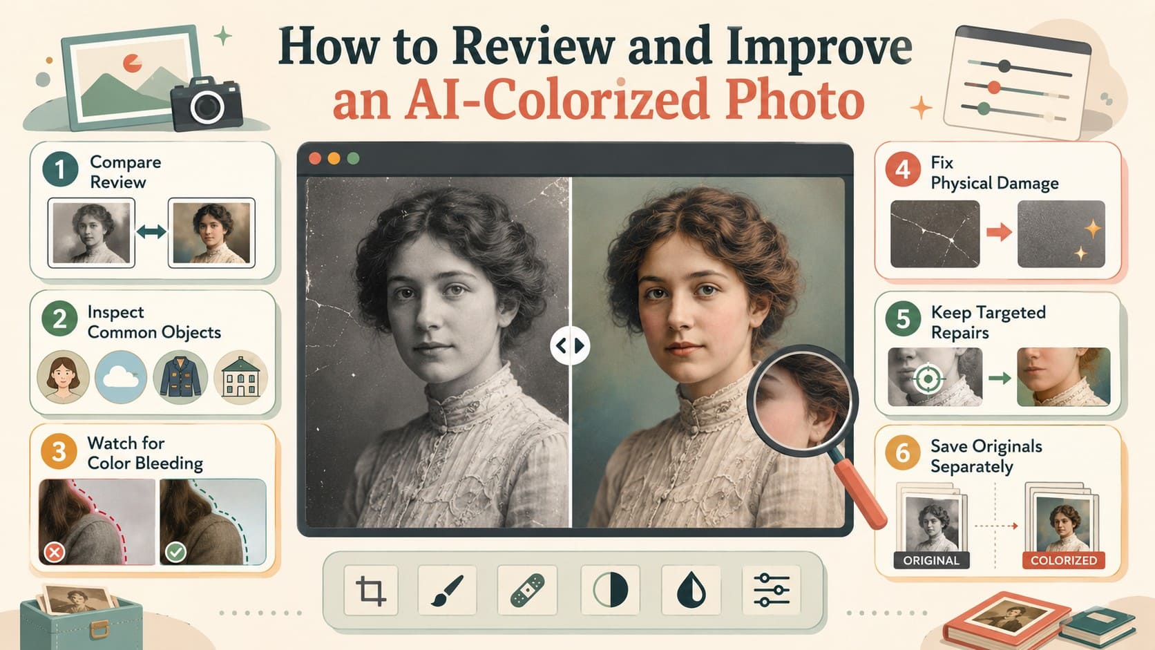 how to review colorized images