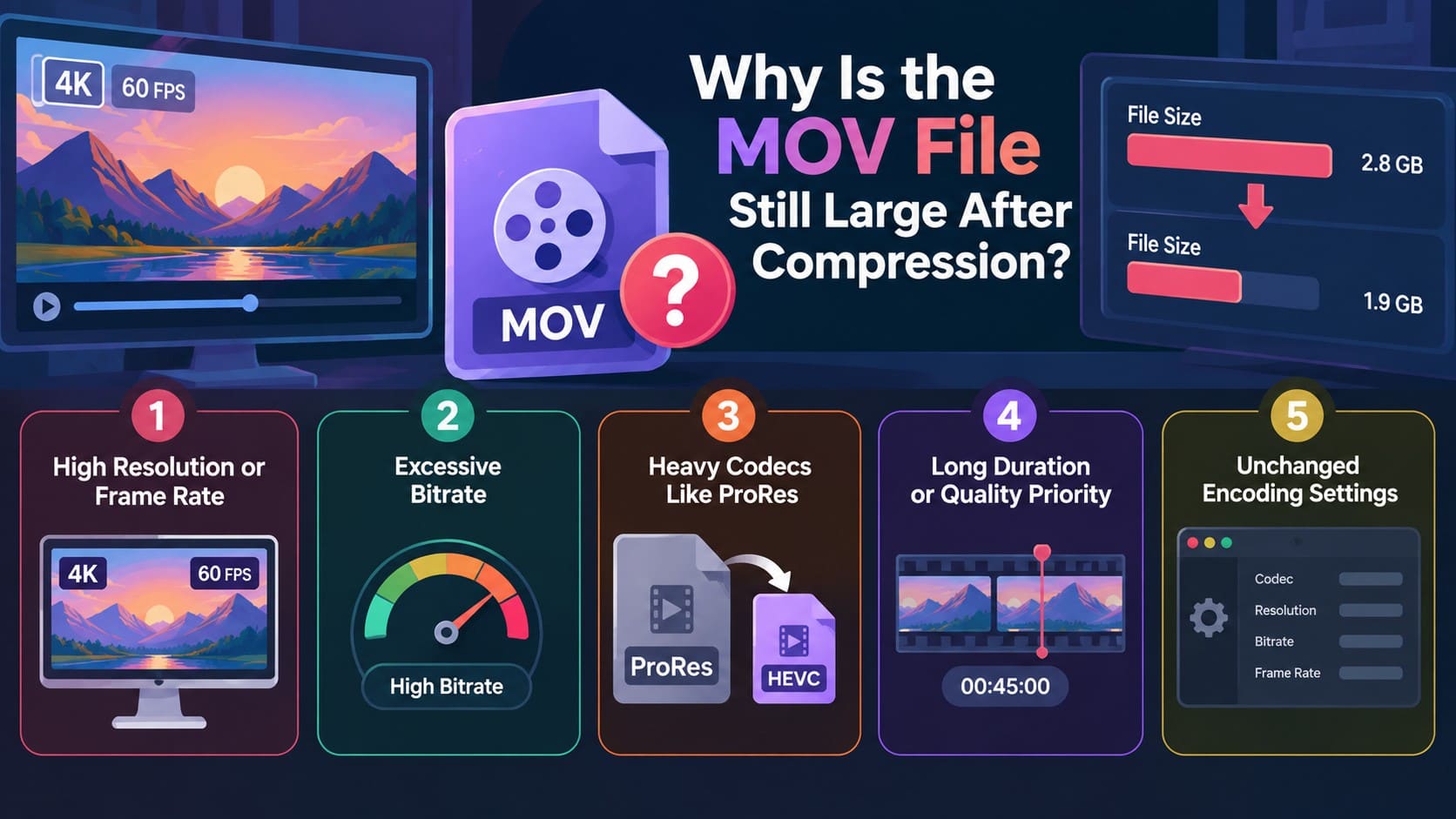 why mov file is still large