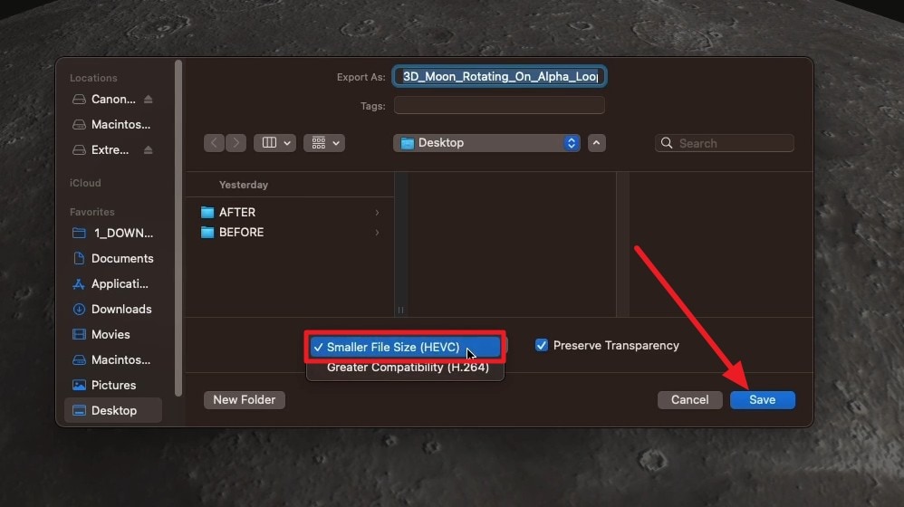 select save button