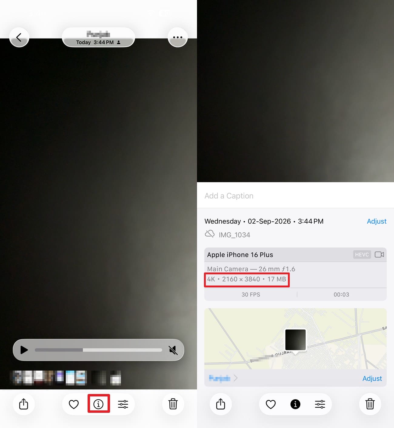 check the video info
