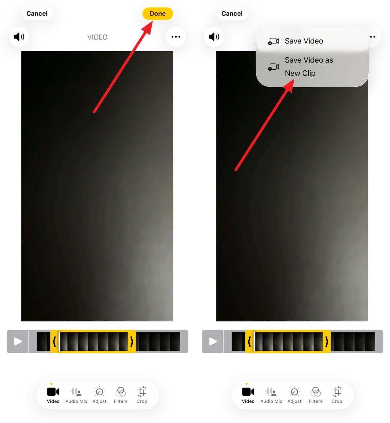save video as new clip