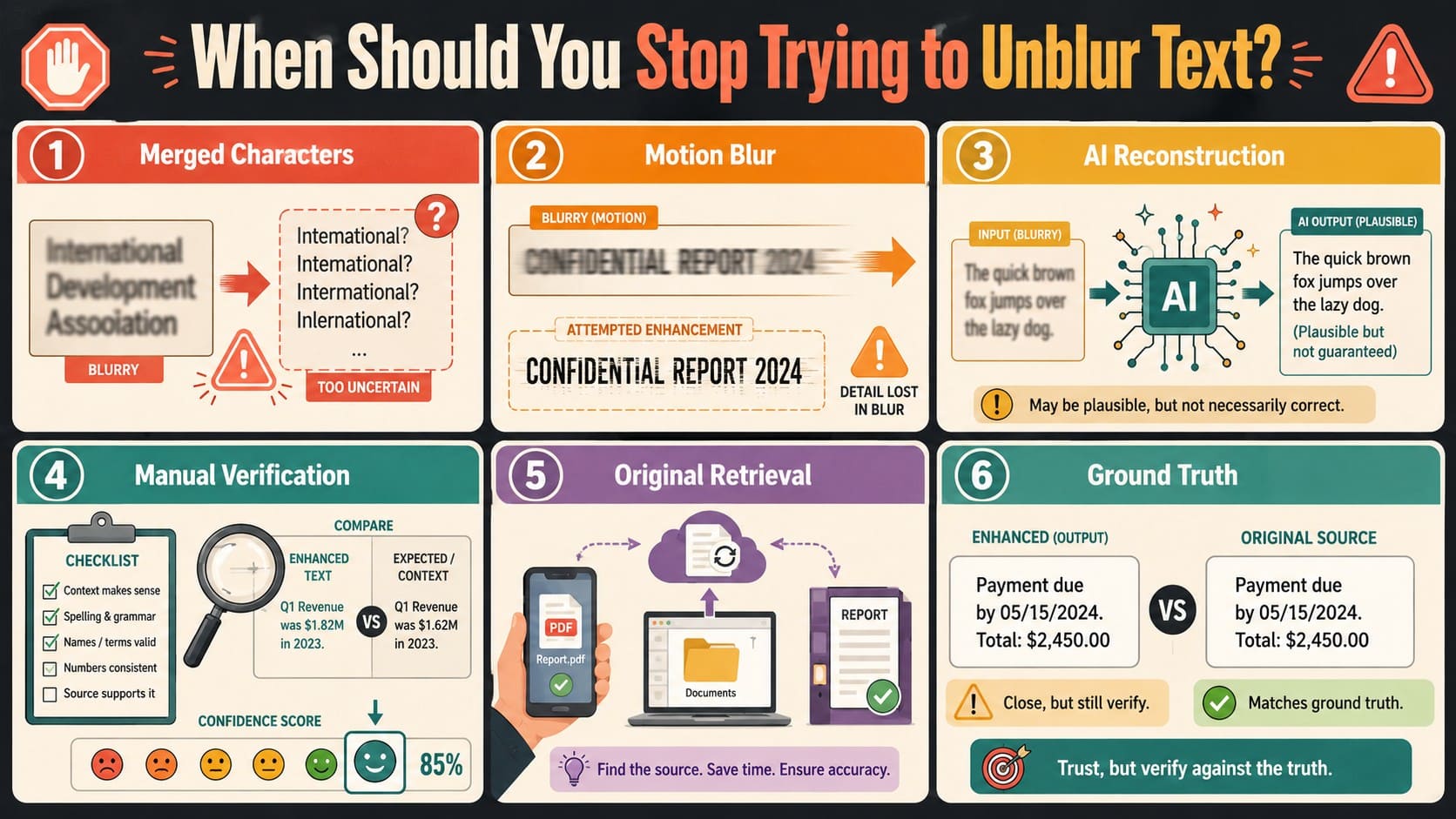 when not to unblur text