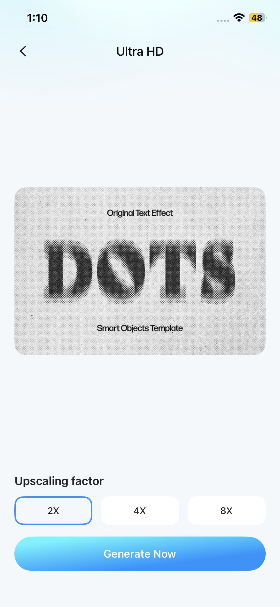 select the generate now button