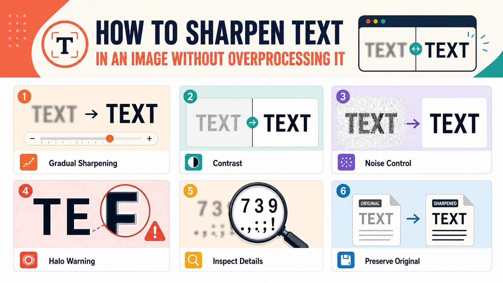 tips to sharpen without over processing