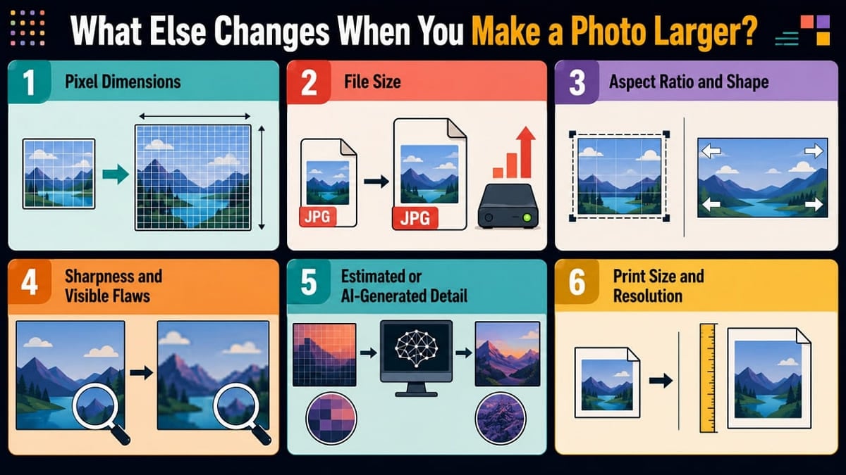 what changes when image enlarges