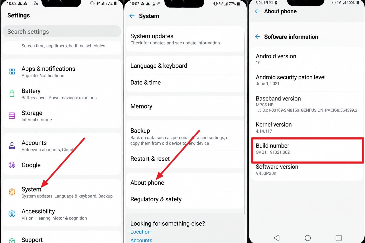 tap on build number