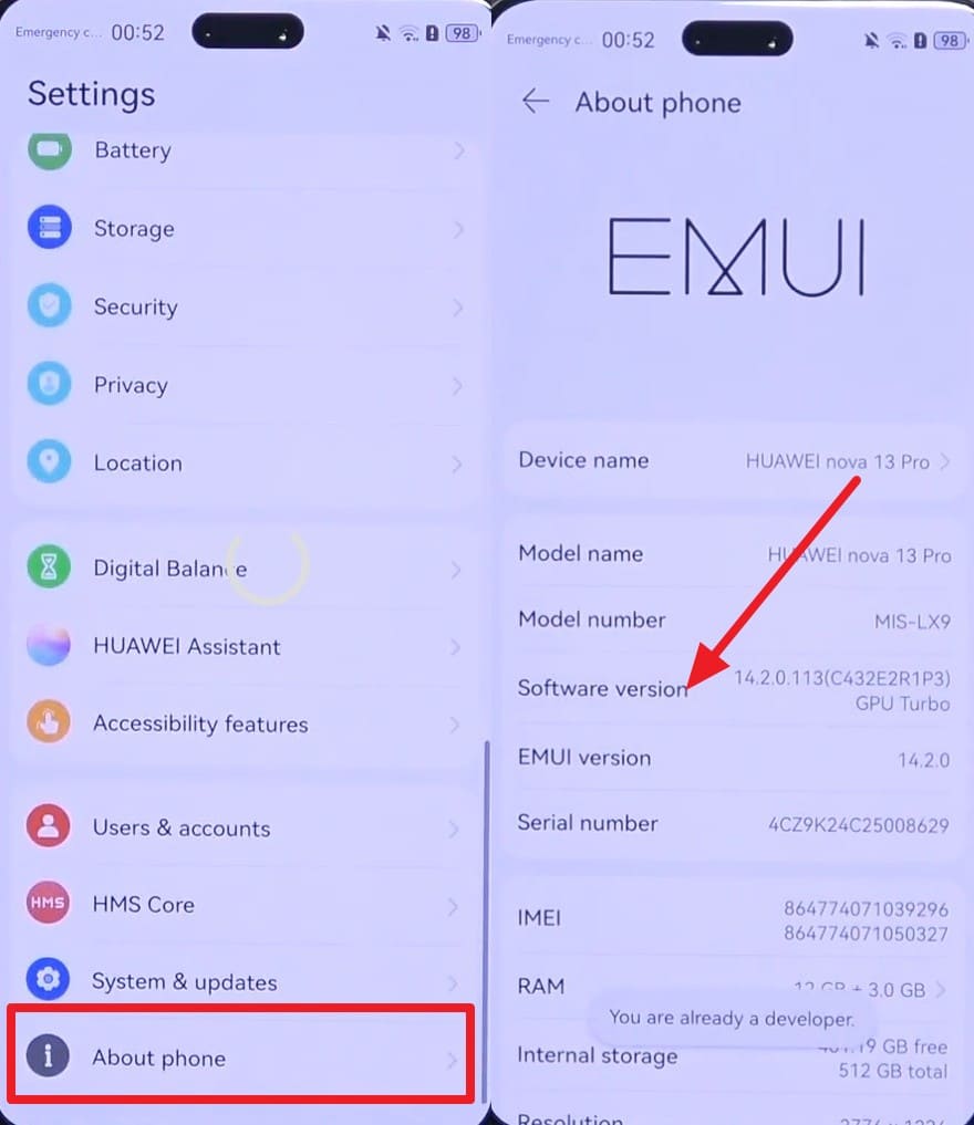 choose about phone huawei
