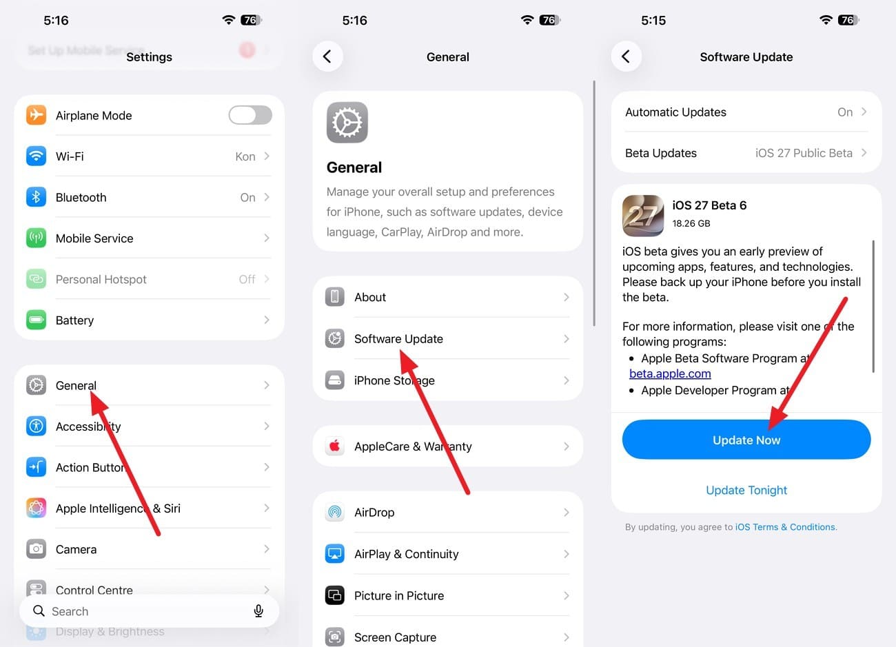 update the iphone