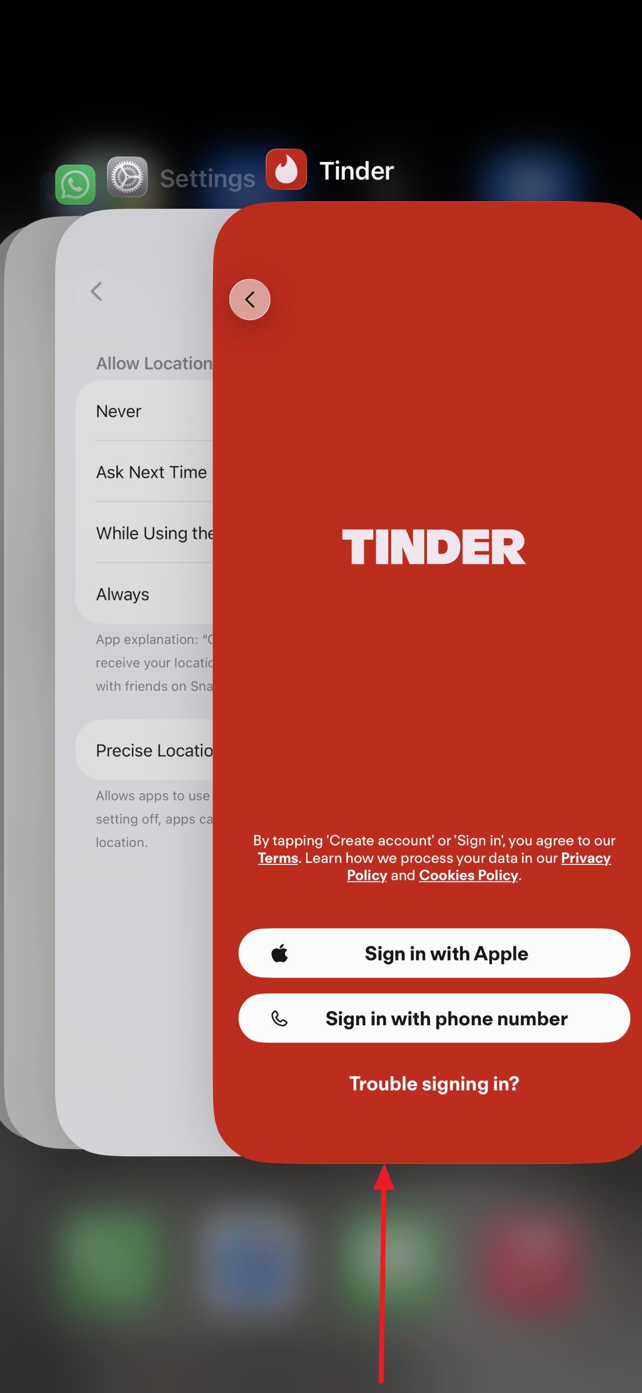 force close the tinder