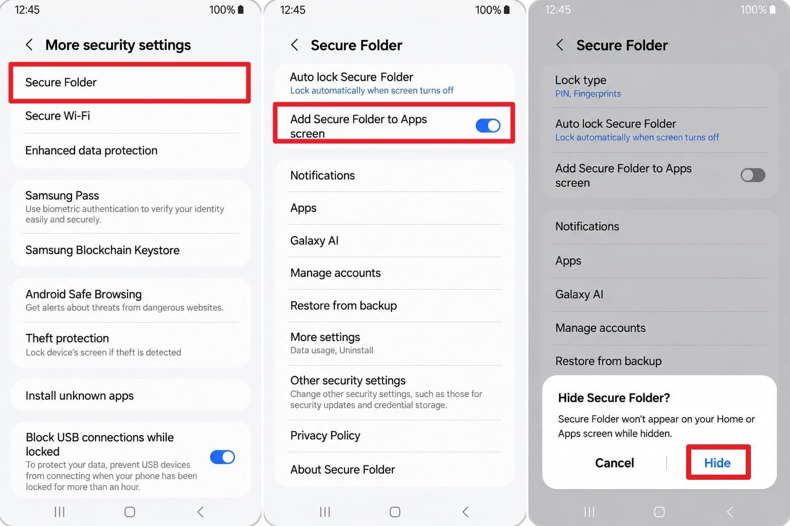 choose the hide option