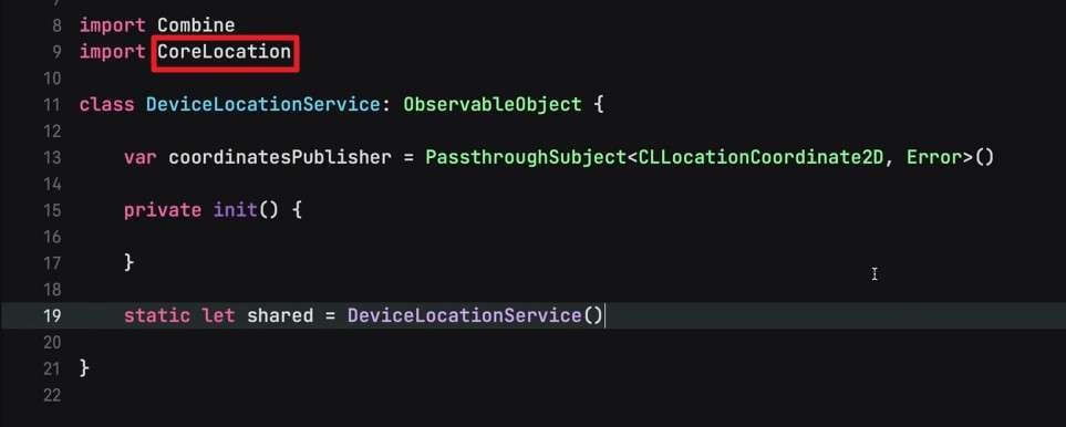 select core location