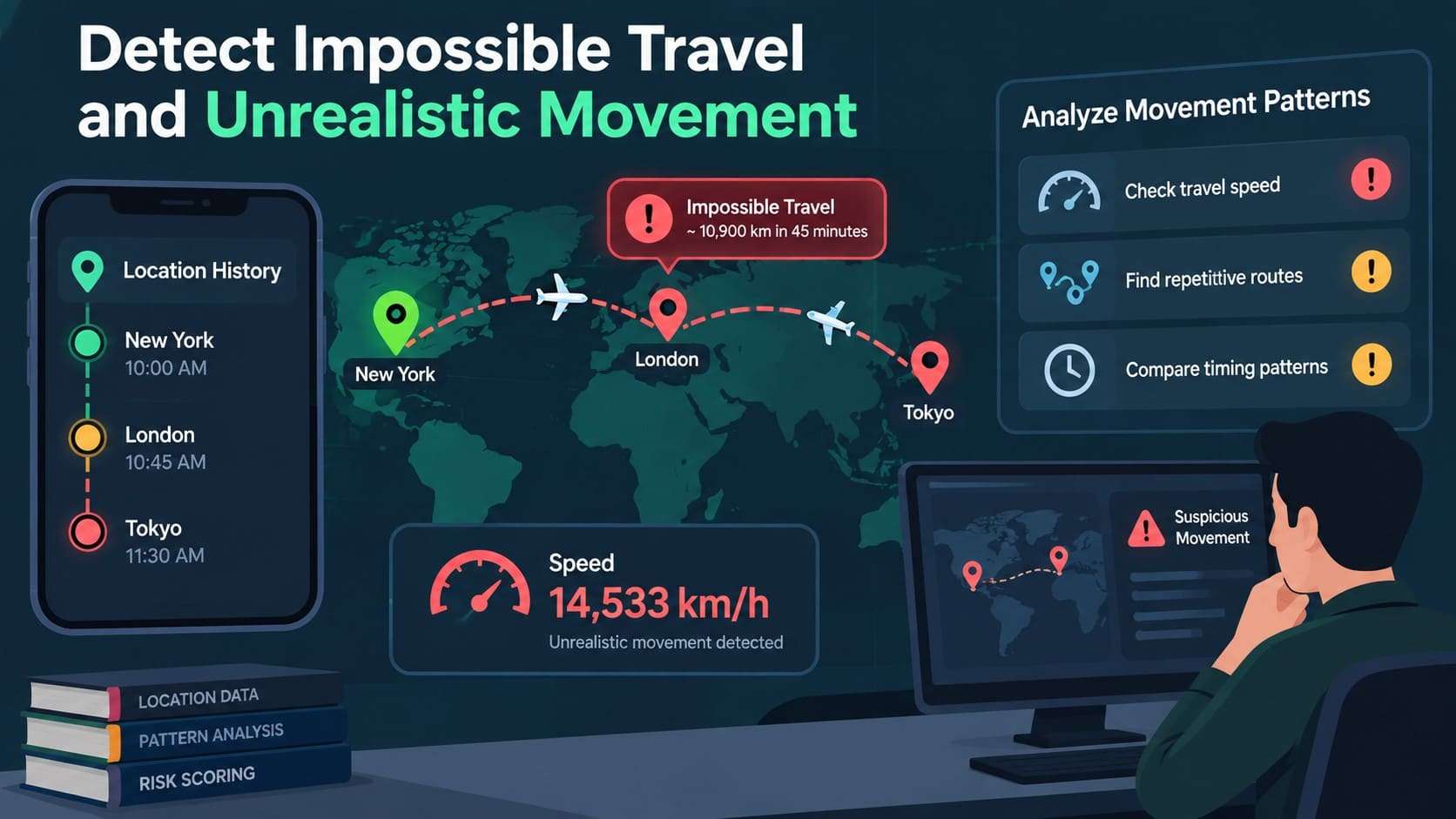 detect travel and unrealistic movements