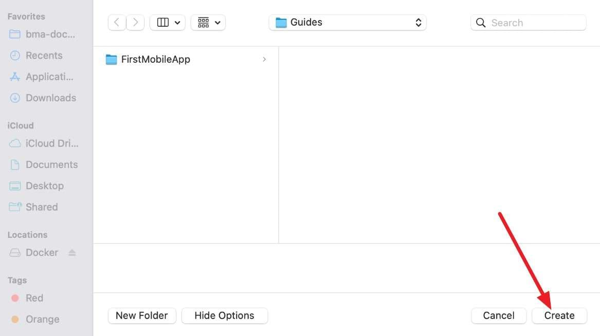 tap on create button