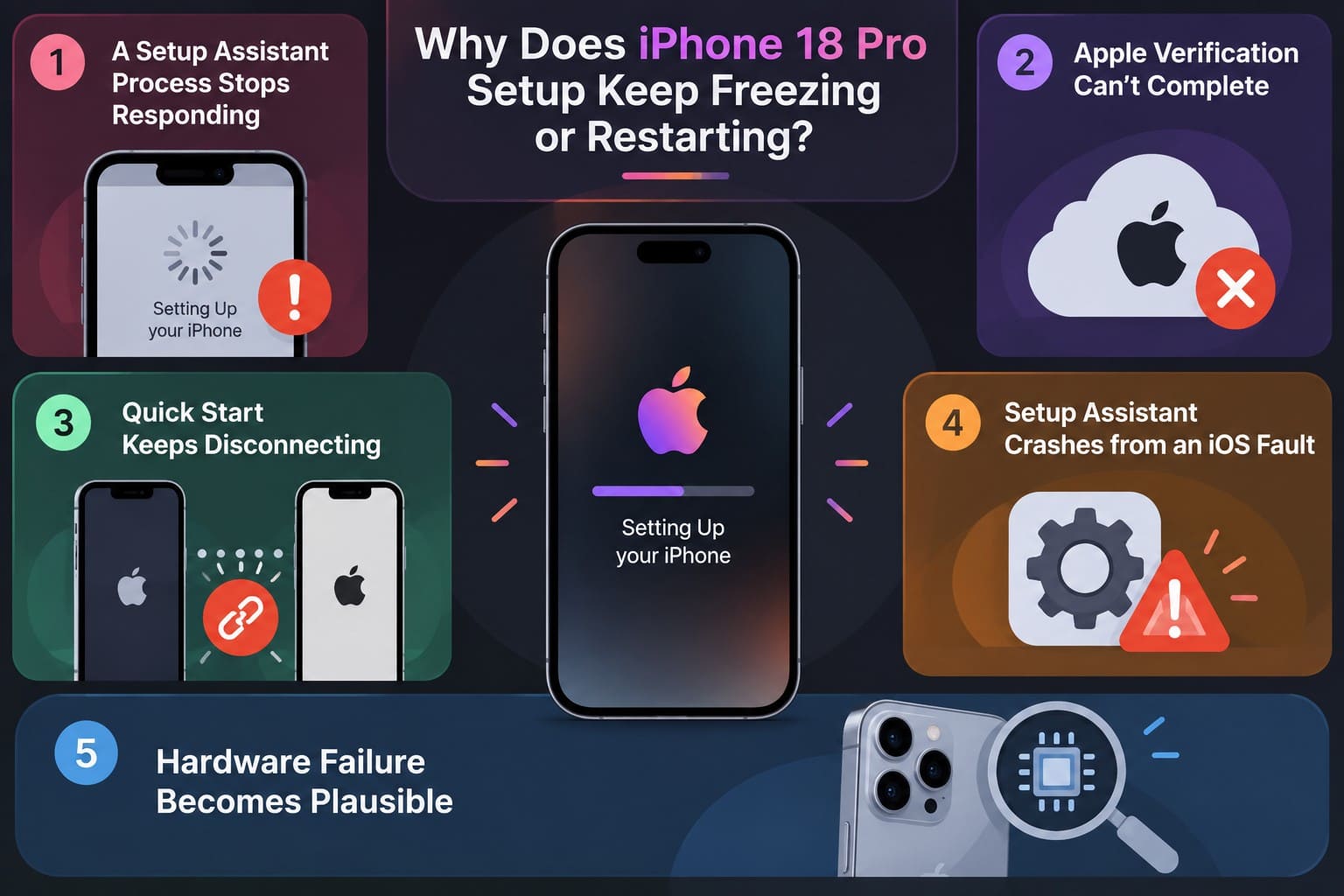 why iphone setup keeps stuck