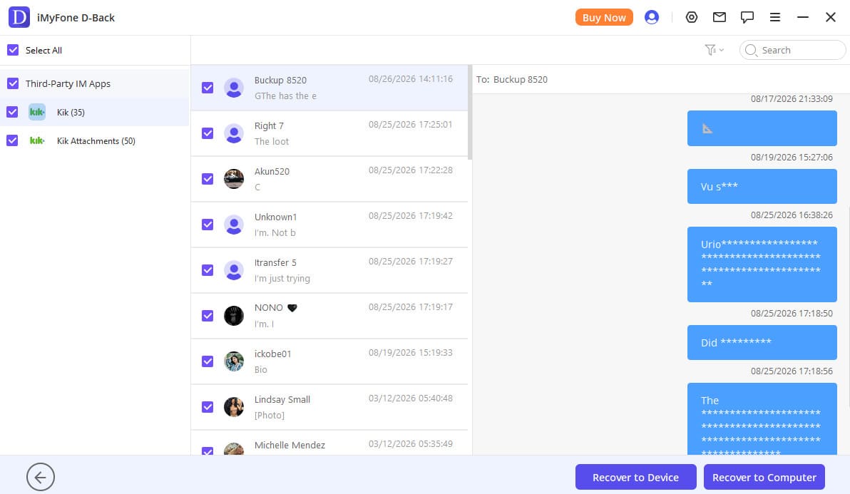 dback kik recovery tool