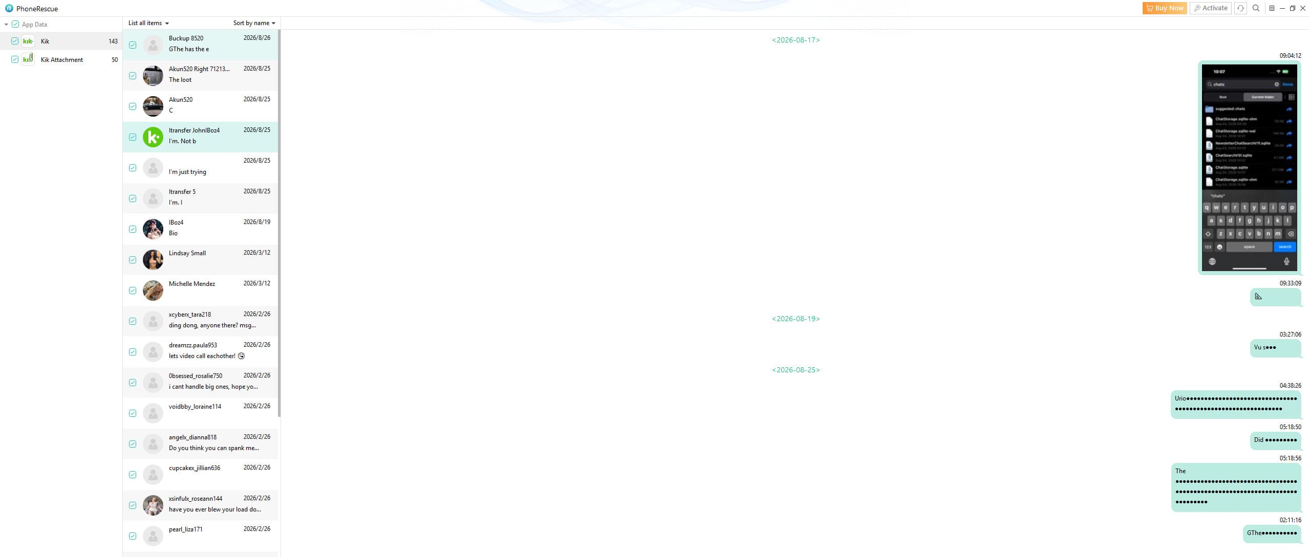 phonerescue kik recovery software