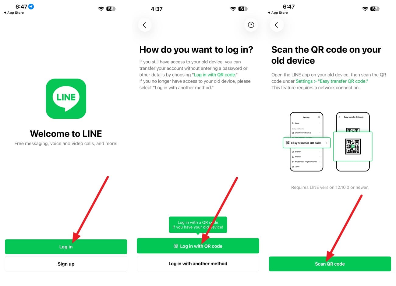 login and scan qr code
