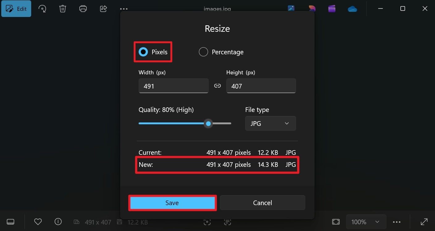 review new details and save