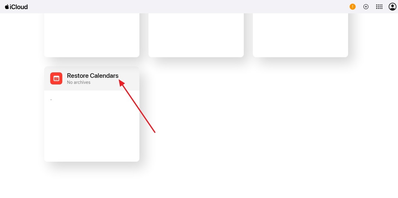 select restore calendar options