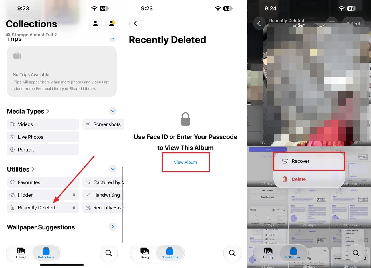 tap view album option