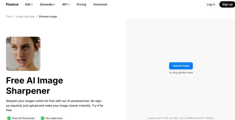 sharpen blurry image with pixelcut