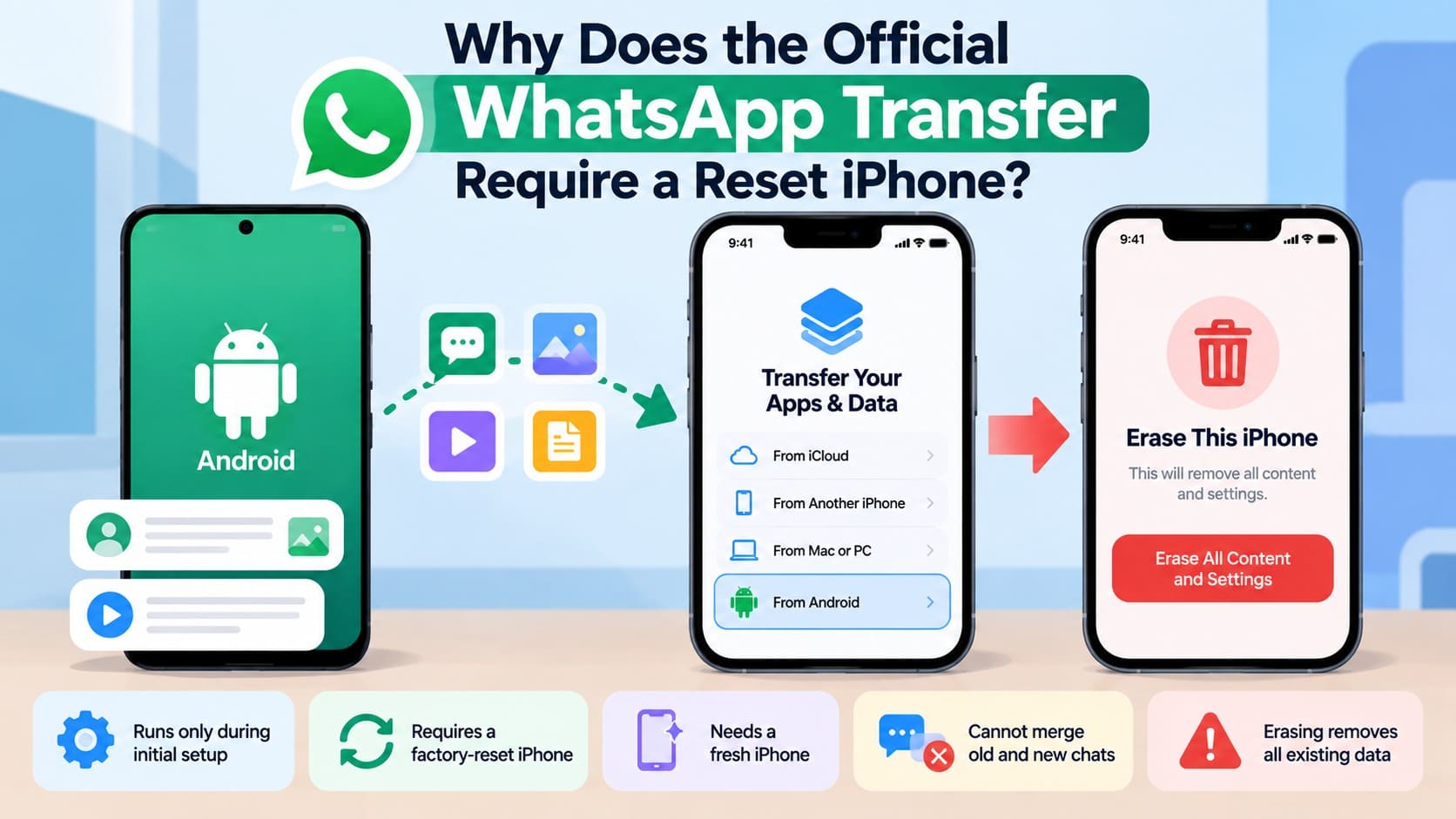 why cannot move whatsapp officially