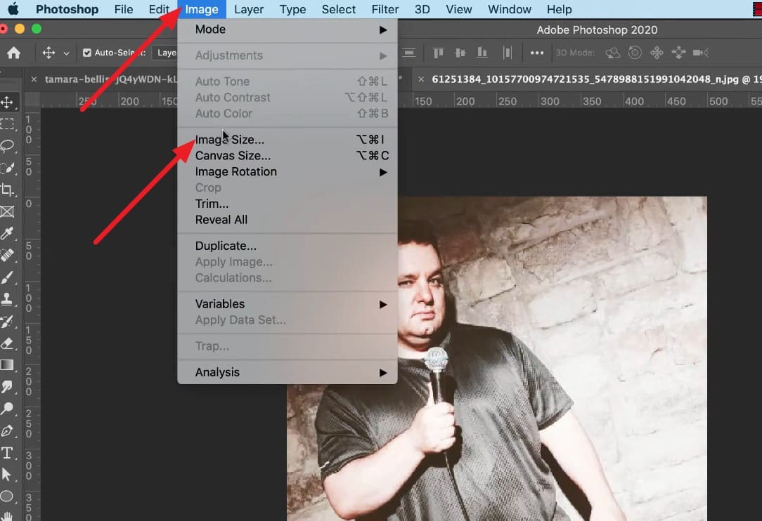 go to image size