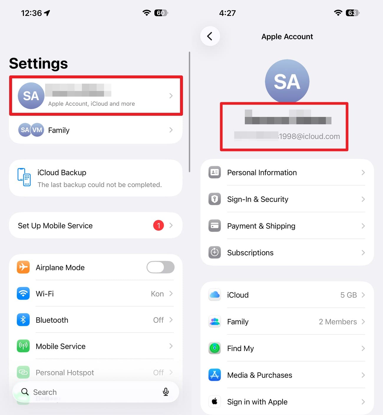 check the icloud email