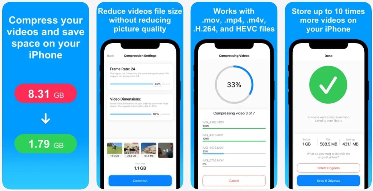compress videos and resize app