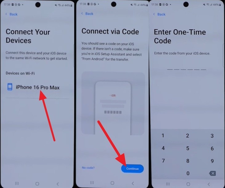 select iphone and continue