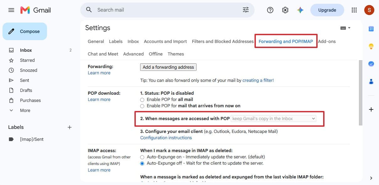 select forwarding and pop