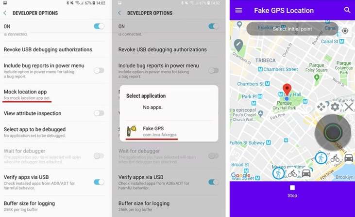 enter the desired virtual location on teleport app android