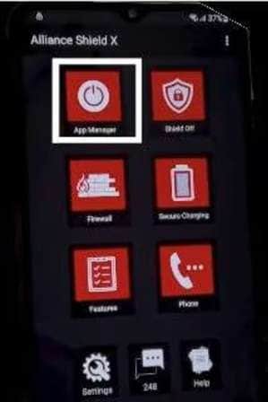 click the app manager option