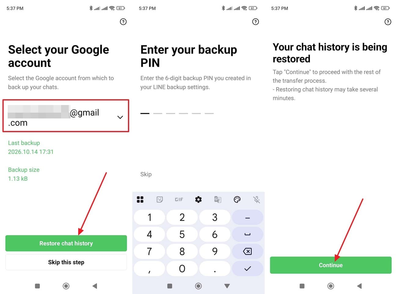 add pin to restore backup