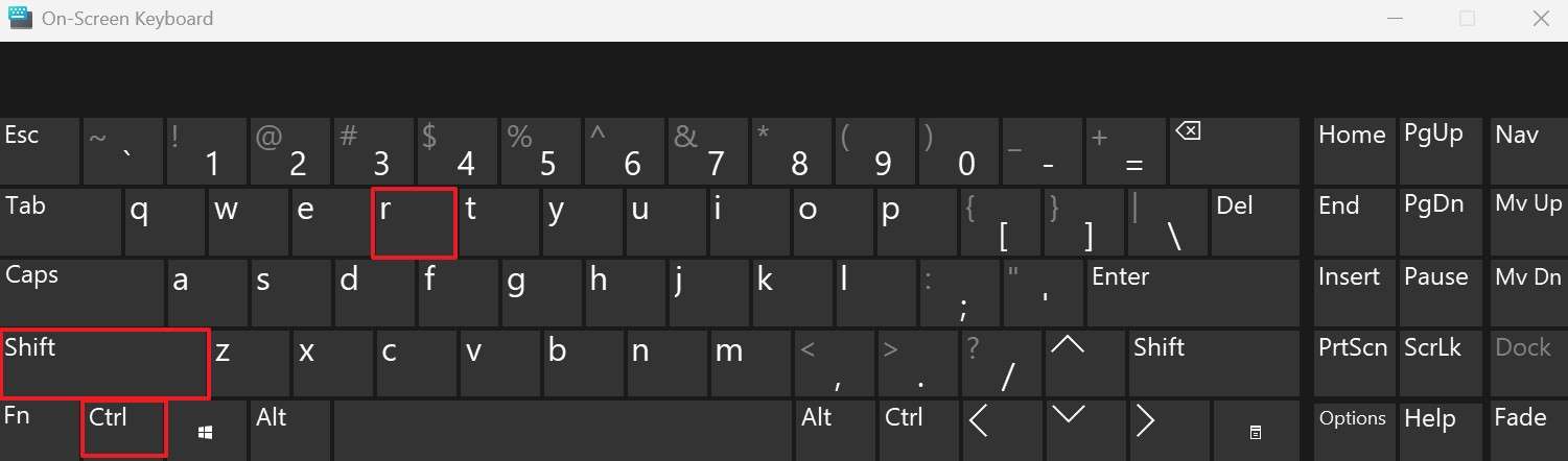 press keys to refresh