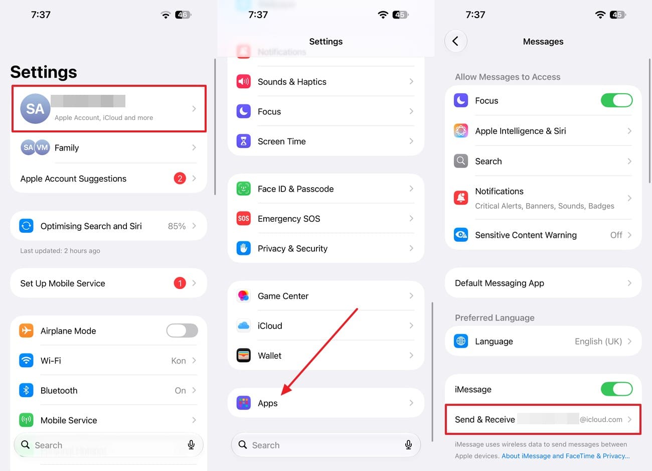 confirm send and receive details