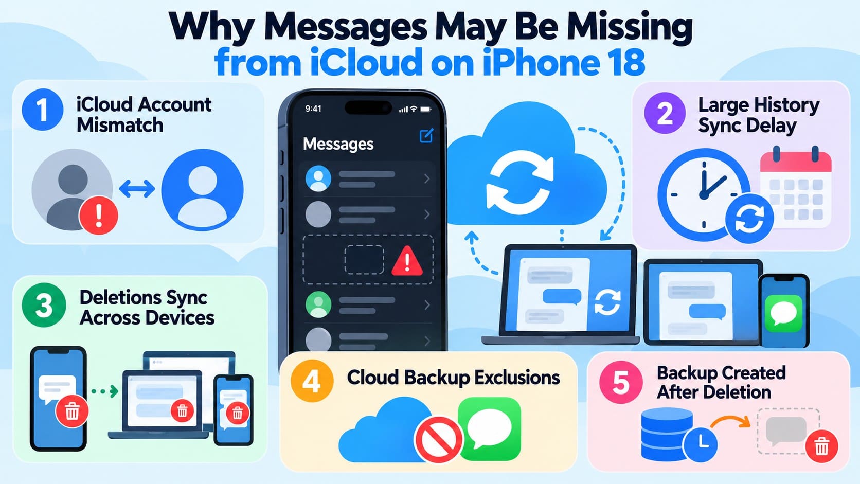 why iphone 18 messages missing