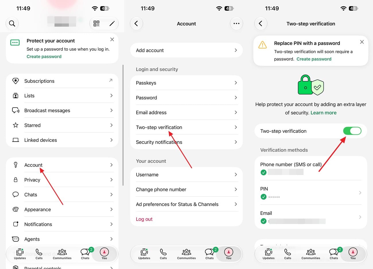 enable two-factor verification