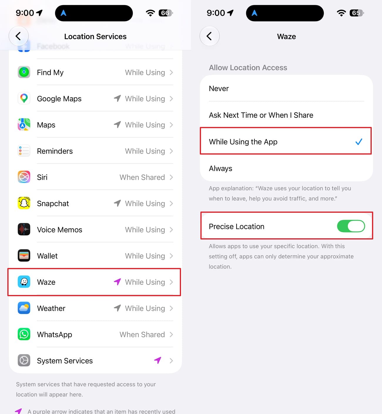 enable location and precise location