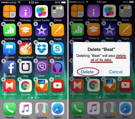 supprimer les applications iphone qui se bloquent