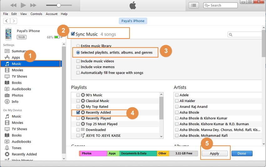  Trasferire Musica da iPhone a iPhone Usando iTunes- fase 3.2