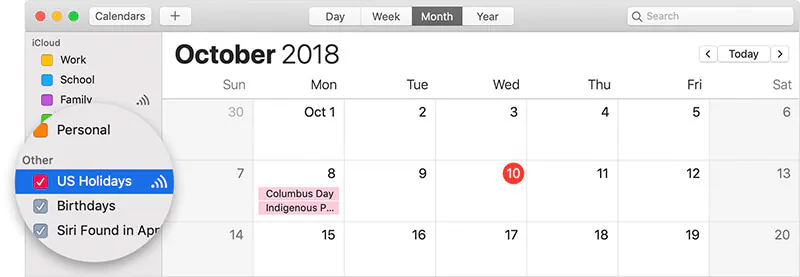 Eliminar una suscripción de Calendario de la Mac 