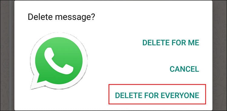 how to delete whatsapp message