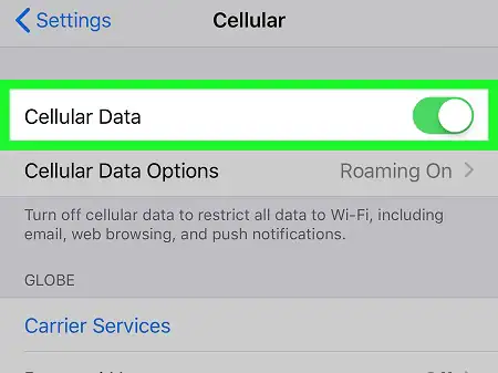 disable cellular data