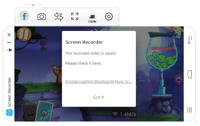 android screen recorder - save recorded video