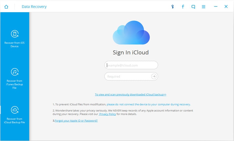 step 1 to access iCloud