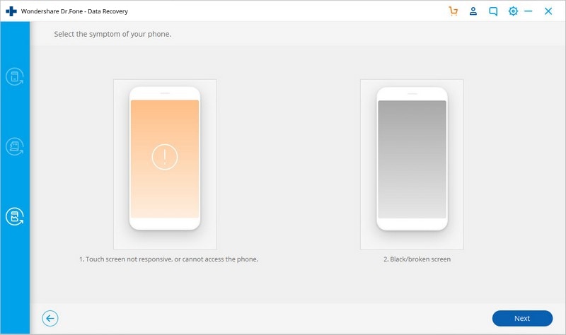 Datenwiederherstellung von Nexus, das sich nicht einschalten lässt- Wählen Sie das Problem mit Ihrem Telefon aus