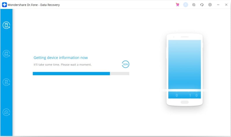 the video recovery programm starts to scan your android smartphone