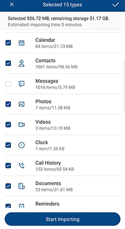 sync icloud to samsung S10/S20 without pc - import data