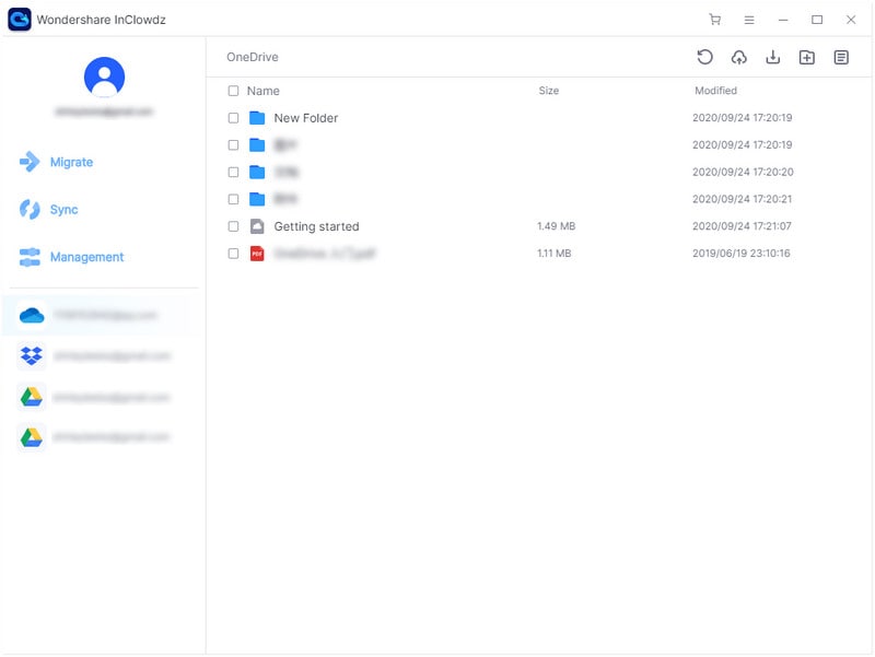 manage one drive accounts